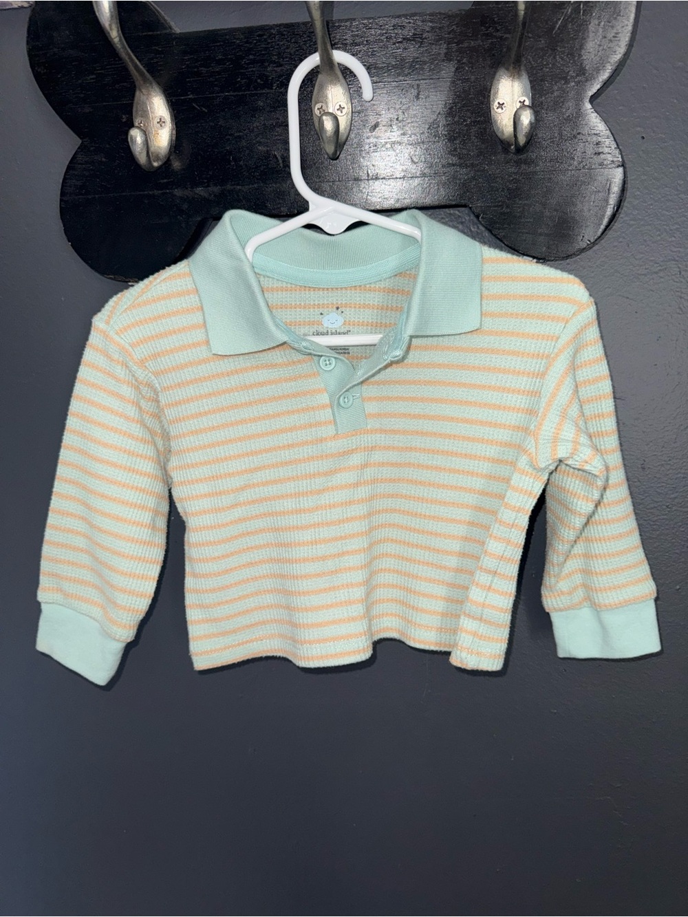 cloud island Mint and Beige Striped Set for Kids